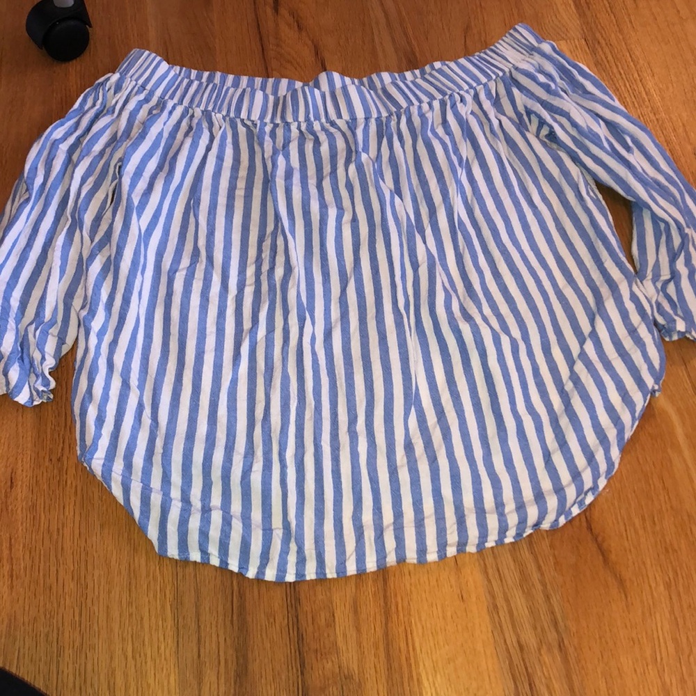 Blue and white stripped top